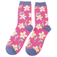 Miss Sparrow  Quality Bamboo Socks Flowers HOT PINK SKS514