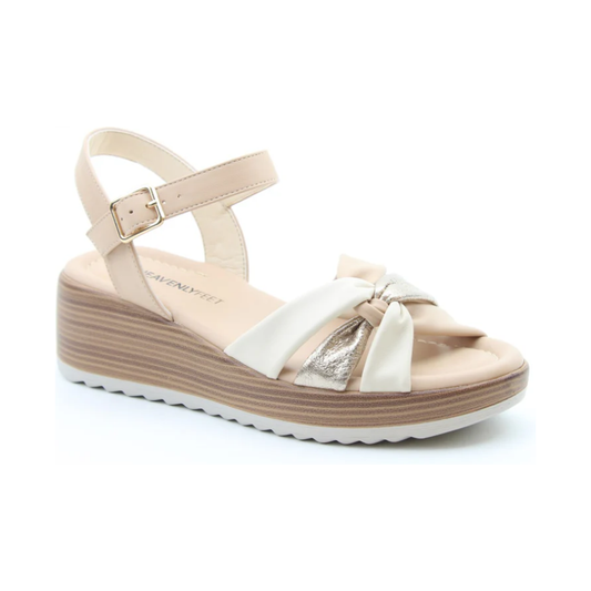 Heavenly Feet Luxe NUDE Wedge Sandal