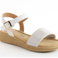 Heavenly Feet Sara STONE White Soft Strap Comfort Sandal