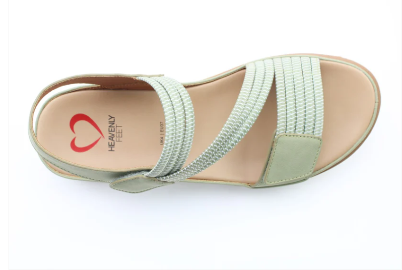 Heavenly Feet Annika Olive Vegan Friendly Comfort Sandal
