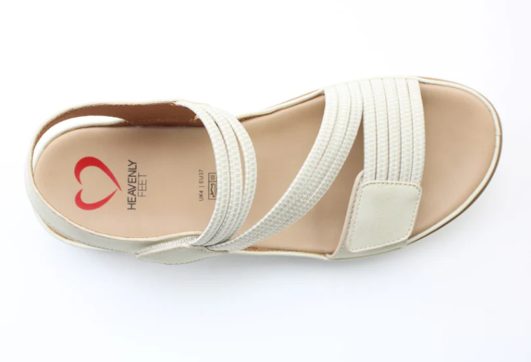 Heavenly Feet Annika Beige Touch Fastening Sports Sandal