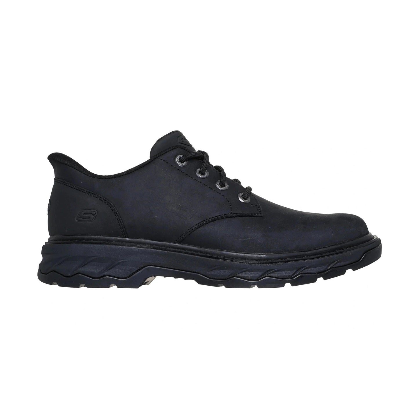 Skechers Slip Ins Black Leather Slip On Shoe 205307BBK