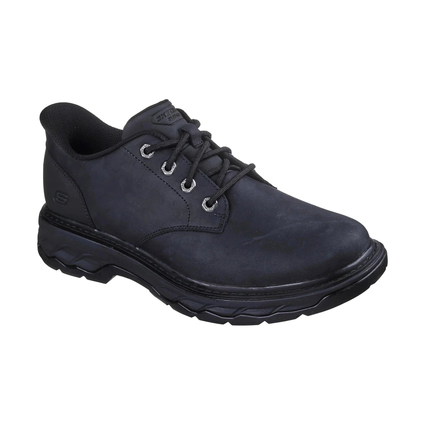 Skechers Slip Ins Black Leather Slip On Shoe 205307BBK