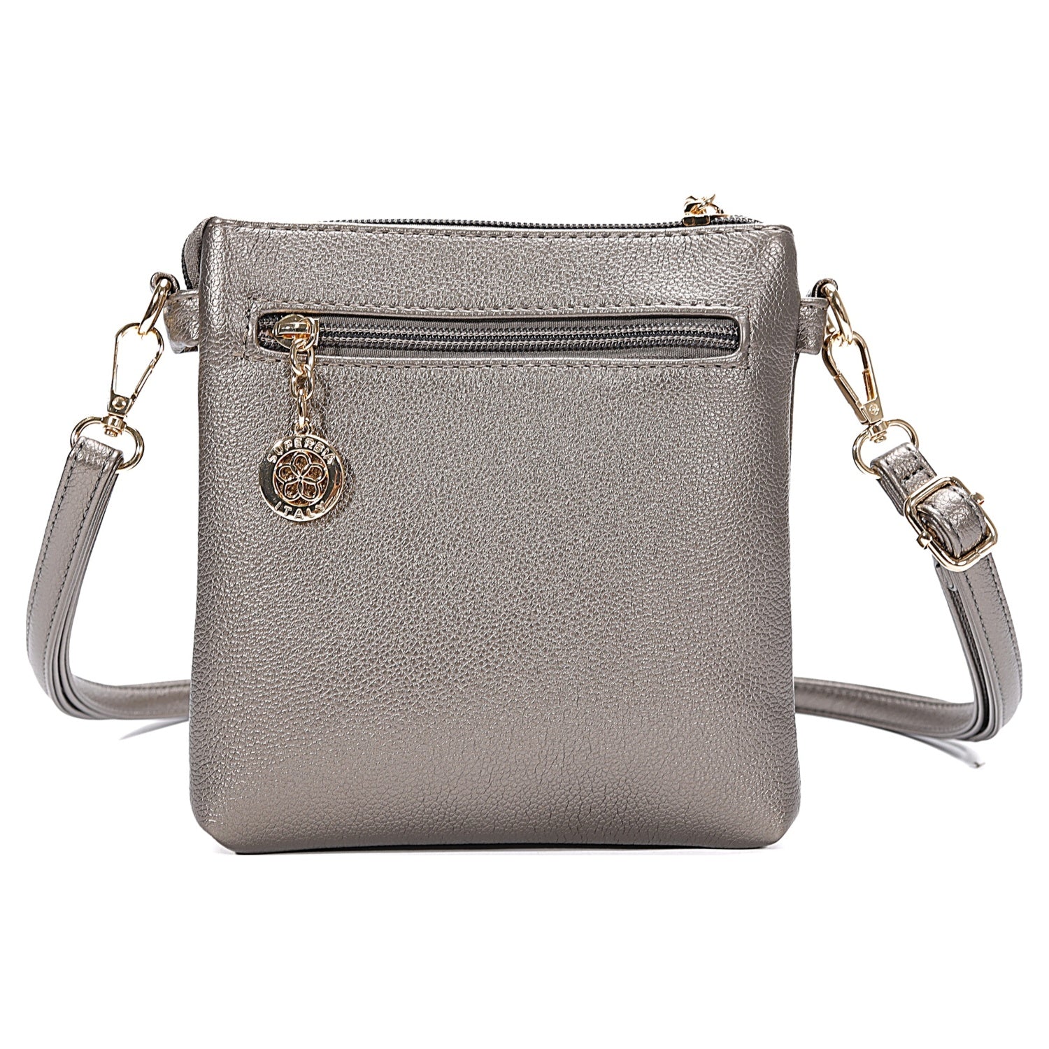 Superbia 9151 SILVER BRONZE Multi Zip Pocket Small Crossbody Shoulder Bag