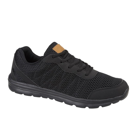 Dek T686 BLACK Lightweight Memory Foam Lace Up Trainer