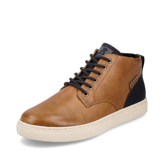 Rieker R'evolution Men's Ankle boot with lace and zip in BROWN Leather U0762-24
