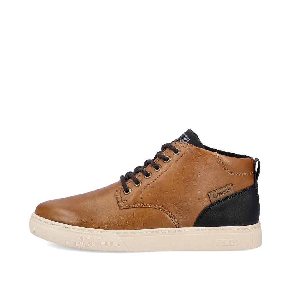 Rieker R'evolution Men's Ankle boot with lace and zip in BROWN Leather U0762-24