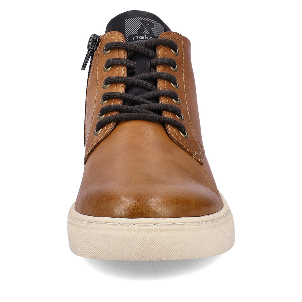 Rieker R'evolution Men's Ankle boot with lace and zip in BROWN Leather U0762-24
