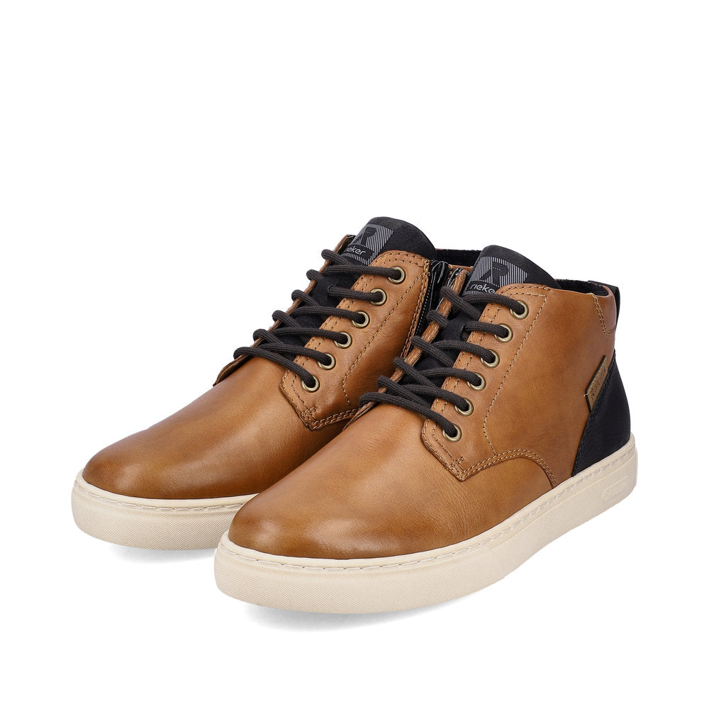 Rieker R'evolution Men's Ankle boot with lace and zip in BROWN Leather U0762-24