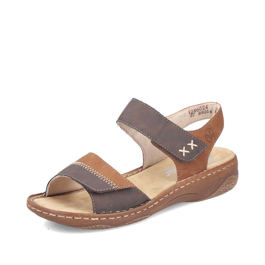 Rieker V2860 CHOCOLATE  Touch Fastening Sandal V2860-24