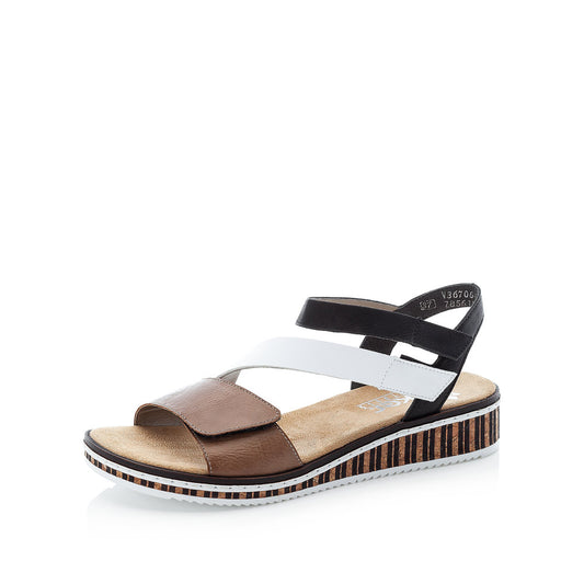 Rieker Wedge Sandal V3670-64 BROWN