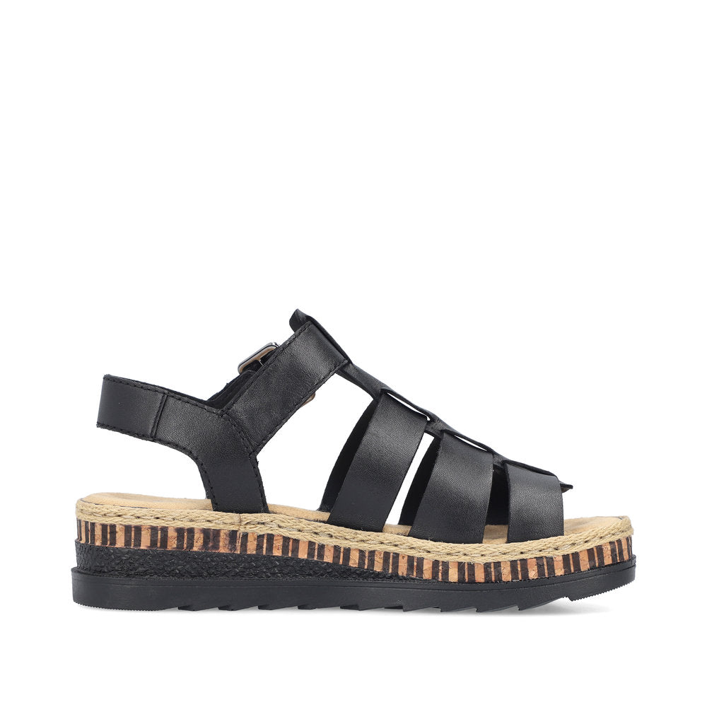 Rieker Wedge Sandal V7904-00 BLACK