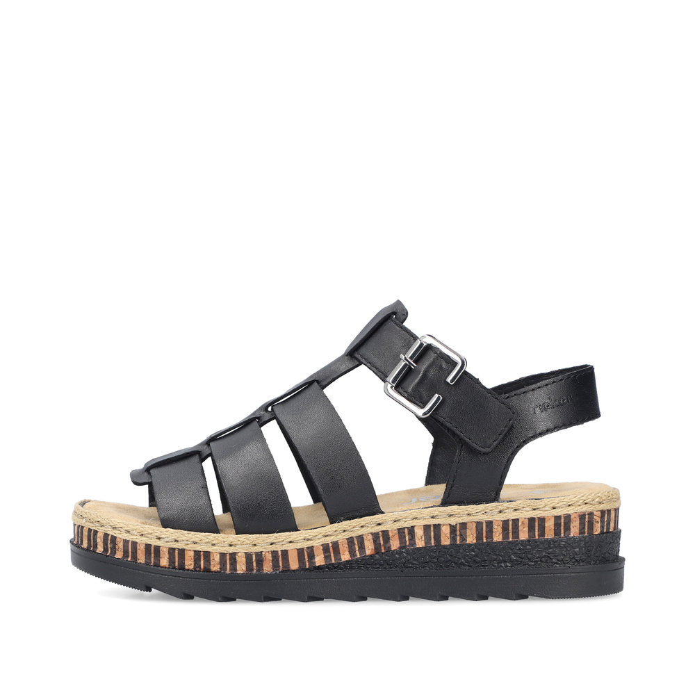Rieker Wedge Sandal V7904-00 BLACK