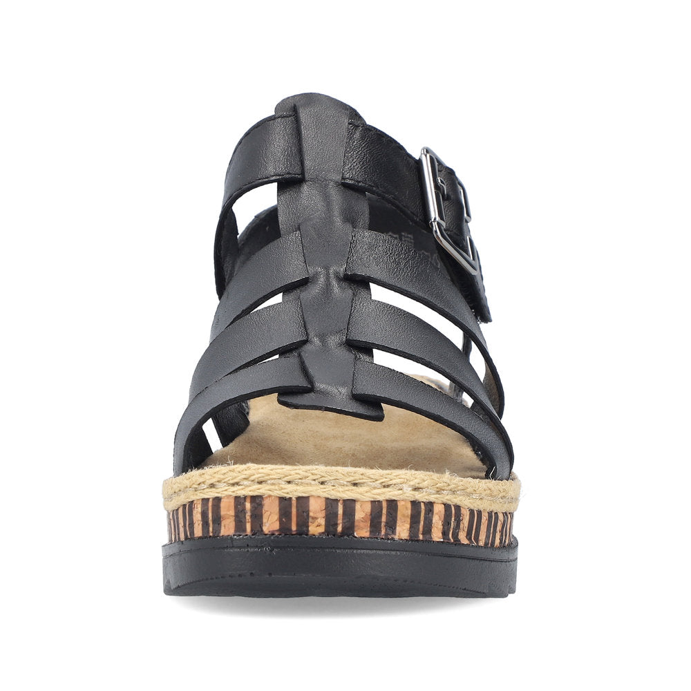 Rieker Wedge Sandal V7904-00 BLACK