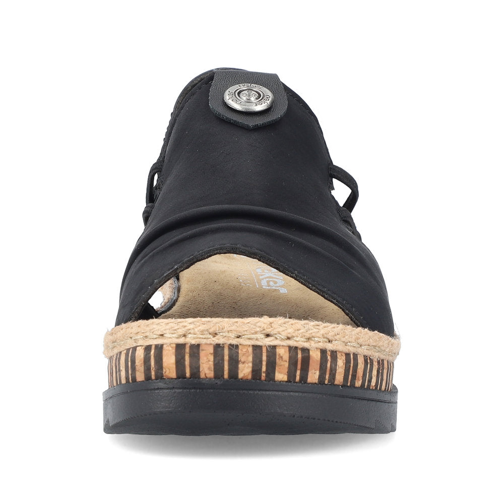 Rieker Wedge Sandal V7972-00 BLACK