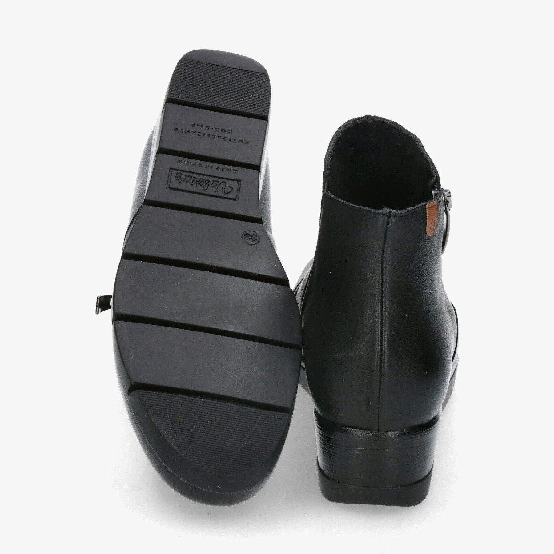 Valerias 9511 BLACK Soft Leather Wide Fitting Ankle Boot