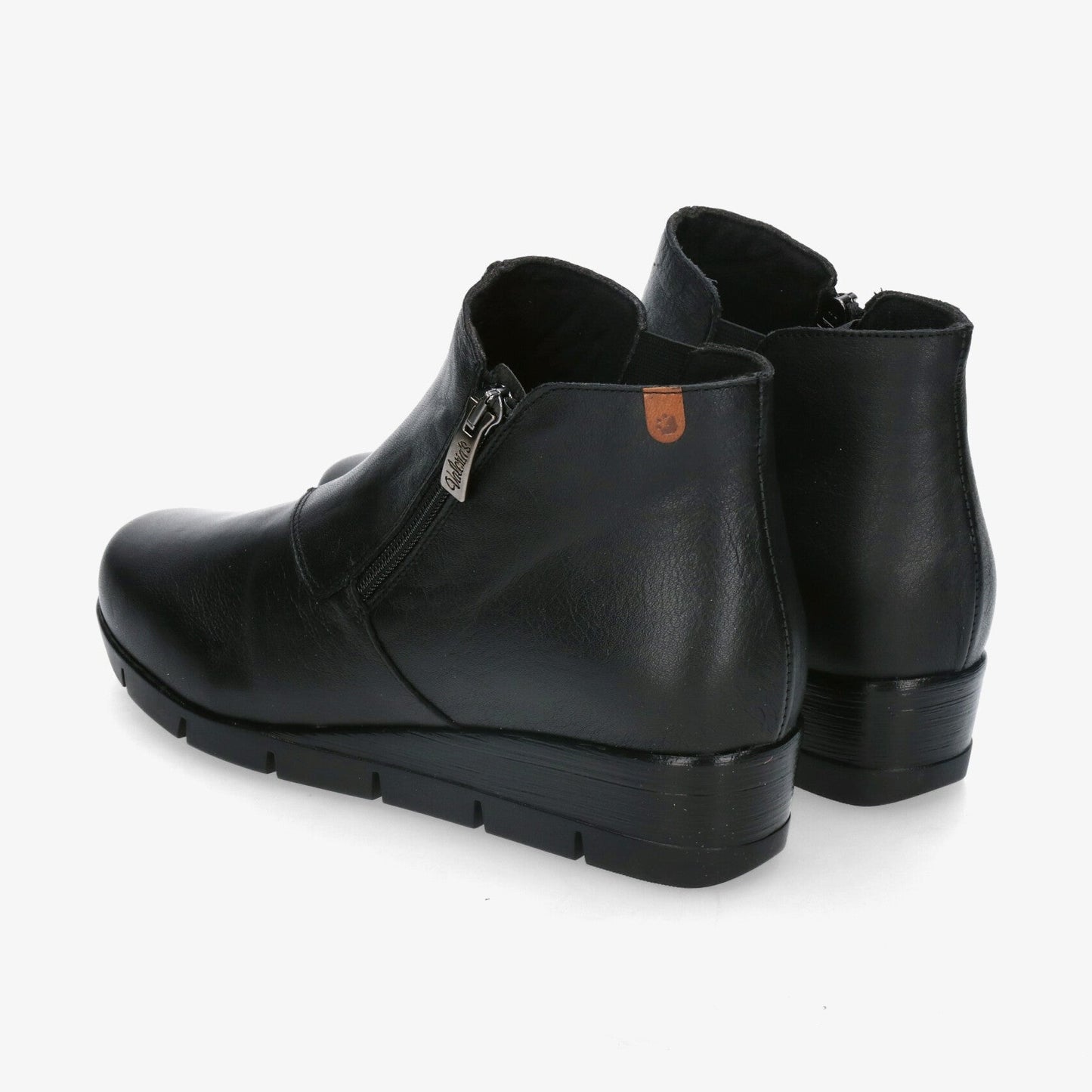 Valerias 9511 BLACK Soft Leather Wide Fitting Ankle Boot