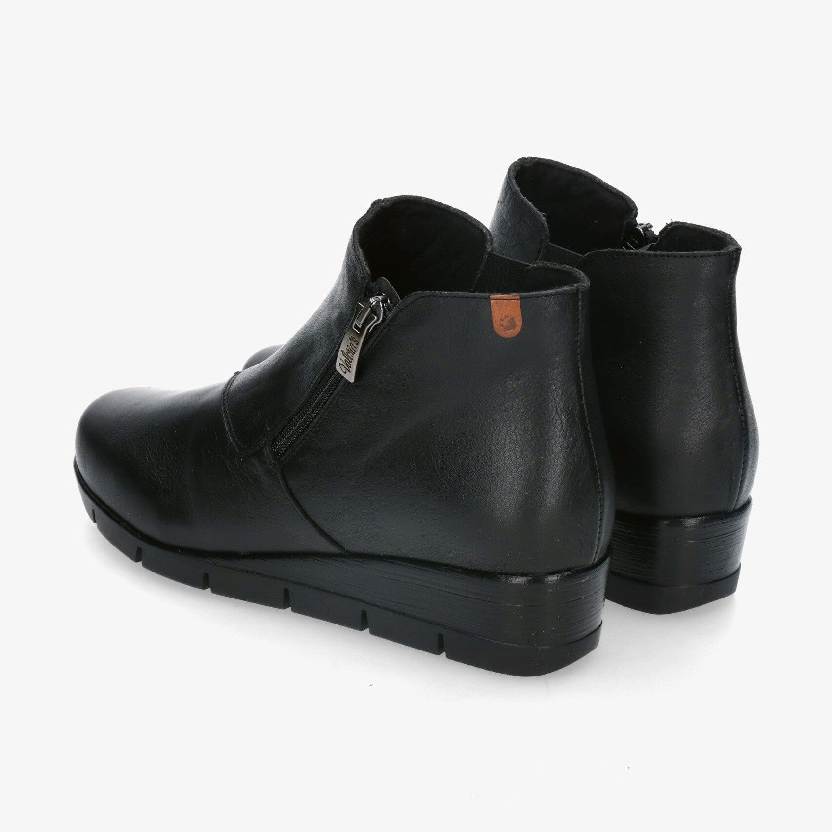 Valerias 9511 BLACK Soft Leather Wide Fitting Ankle Boot
