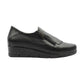 Valerias Black Soft Leather Wide fitting Zip Shoe Boot 9510