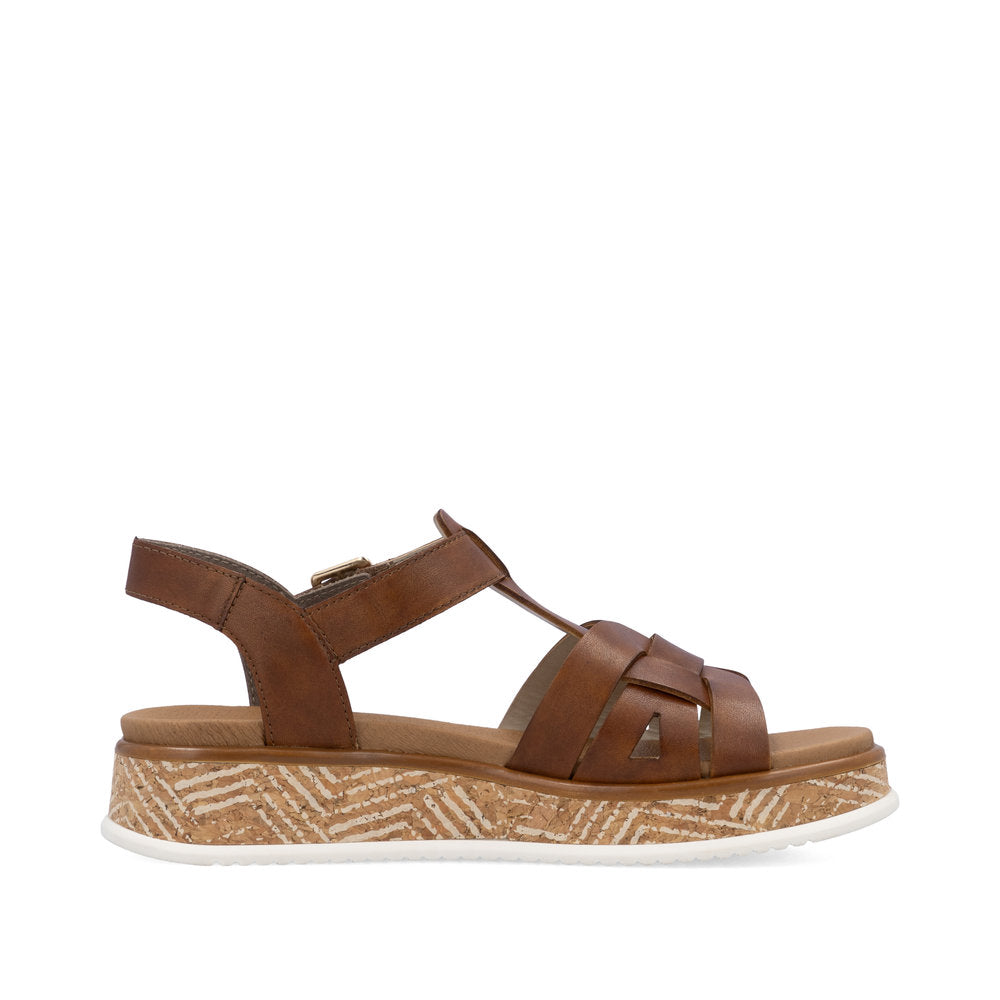 Rieker Wedge Sandal W0853-24 BROWN