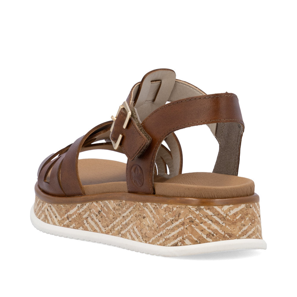 Rieker Wedge Sandal W0853-24 BROWN