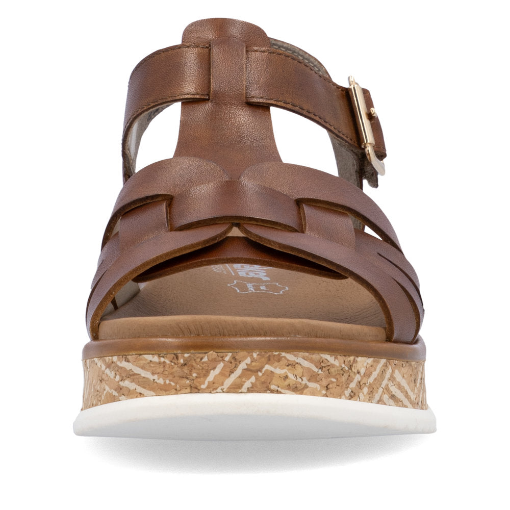 Rieker Wedge Sandal W0853-24 BROWN