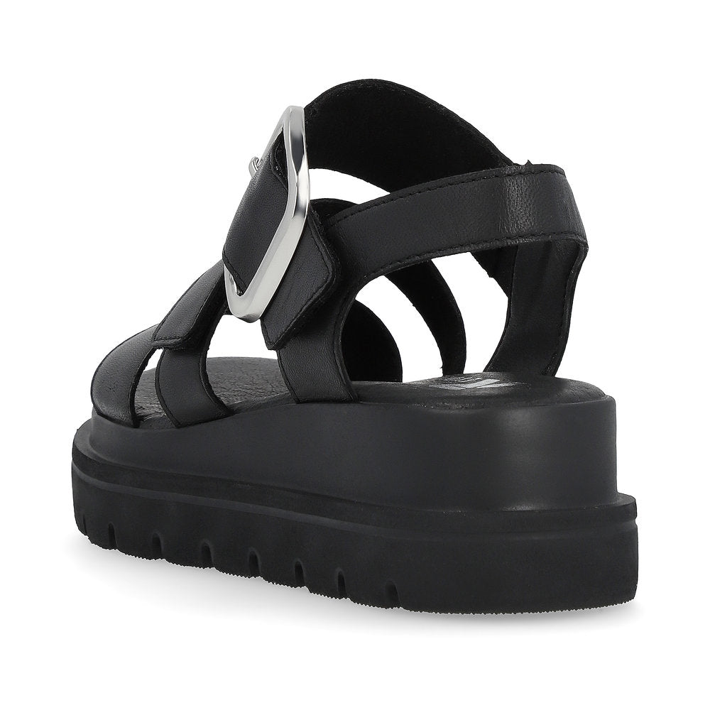 Rieker R-Evolution Chunky Wedge Sandal W1650-00 BLACK