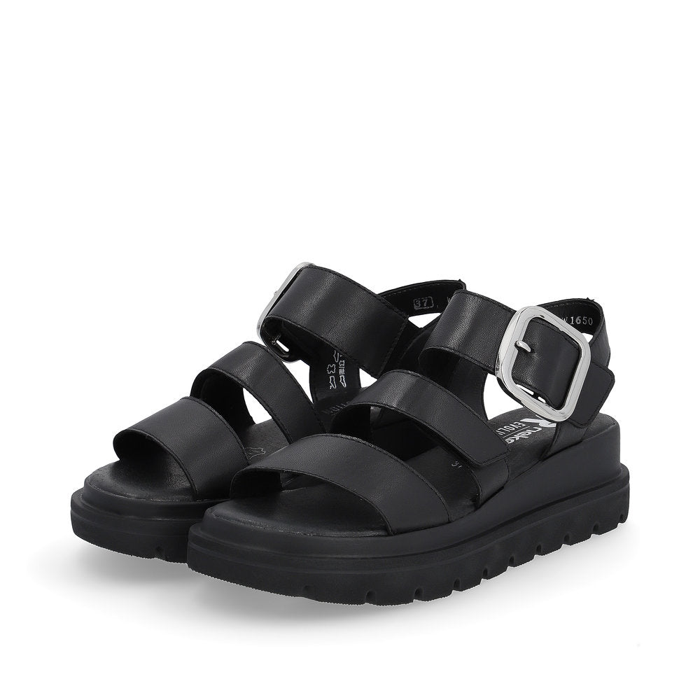 Rieker R-Evolution Chunky Wedge Sandal W1650-00 BLACK