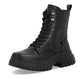 Rieker Biker Style Ankle Boot with Lace and Zip W1870-02 BLACK LEATHER