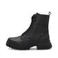 Rieker Biker Style Ankle Boot with Lace and Zip W1870-02 BLACK LEATHER