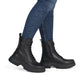 Rieker Biker Style Ankle Boot with Lace and Zip W1870-02 BLACK LEATHER