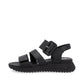 Rieker W2950 BLACK Leather Touch Fastening Chunky sandal W2950-00
