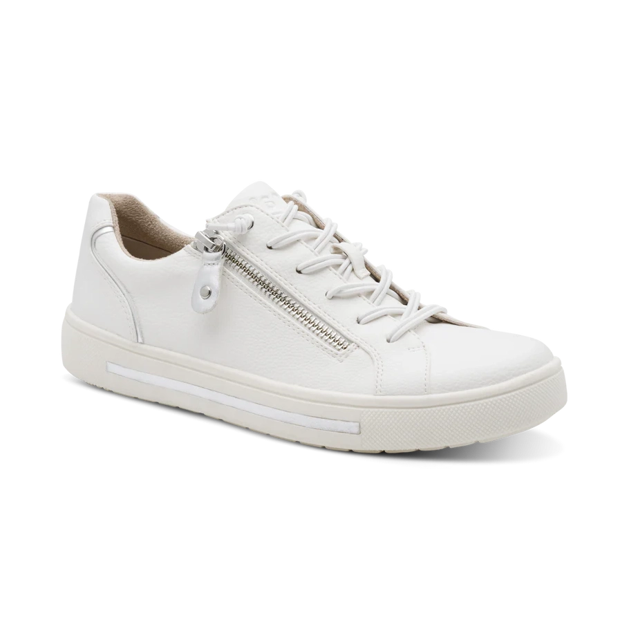 Jana 23660 Trainer Style Shoe WHITE/SILVER With Zip 23660-42-191
