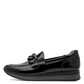 Jana 24766-42 BLACK  Patent Low Wedge Loafer