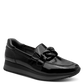 Jana 24766-42 BLACK  Patent Low Wedge Loafer