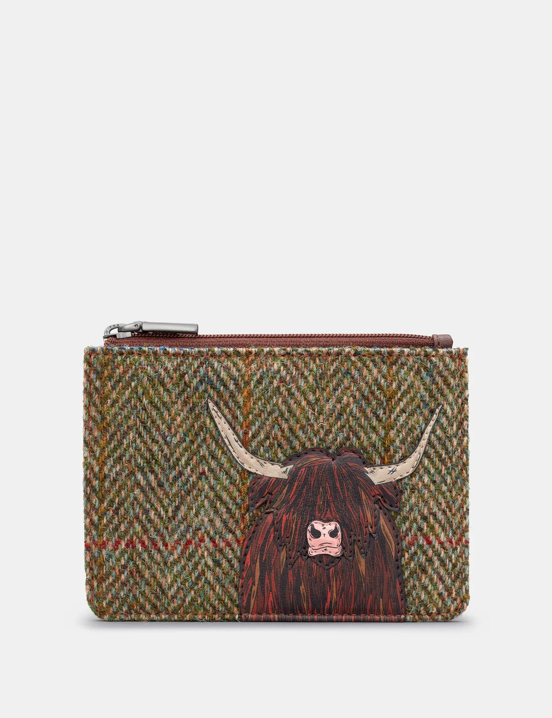 New Disguise Highland Cow Vegan Zip Top Purse Nd GREEN MULTY Y1321 COW 6