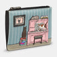 Yoshi Piano Cats Black Leather Zip Top Purse BLACK Y1321 PIANO 1