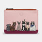 Yoshi Party Cats Zip Top Purse BROWN .