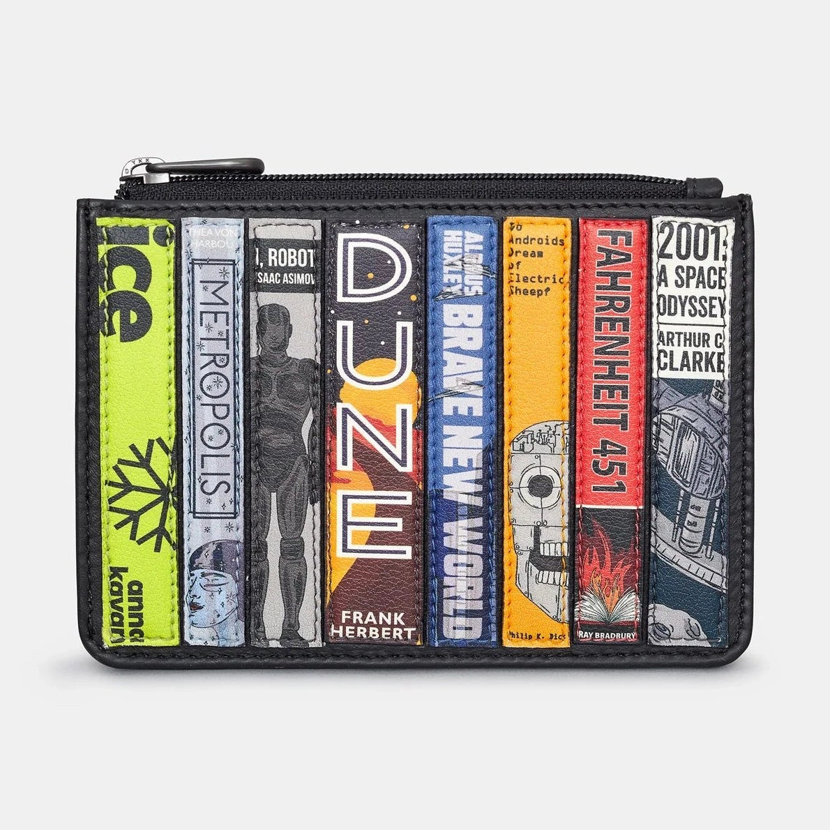 Yoshi Sci Fi Black Leather Zip Top Purse Y1321 LBR SF 1