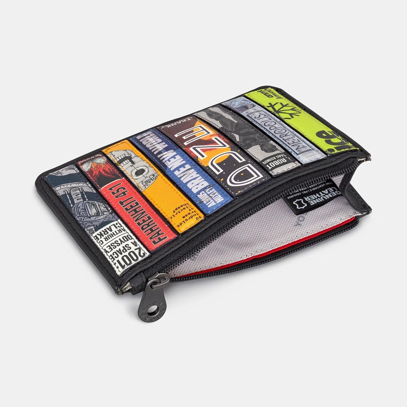 Yoshi Sci Fi Black Leather Zip Top Purse Y1321 LBR SF 1