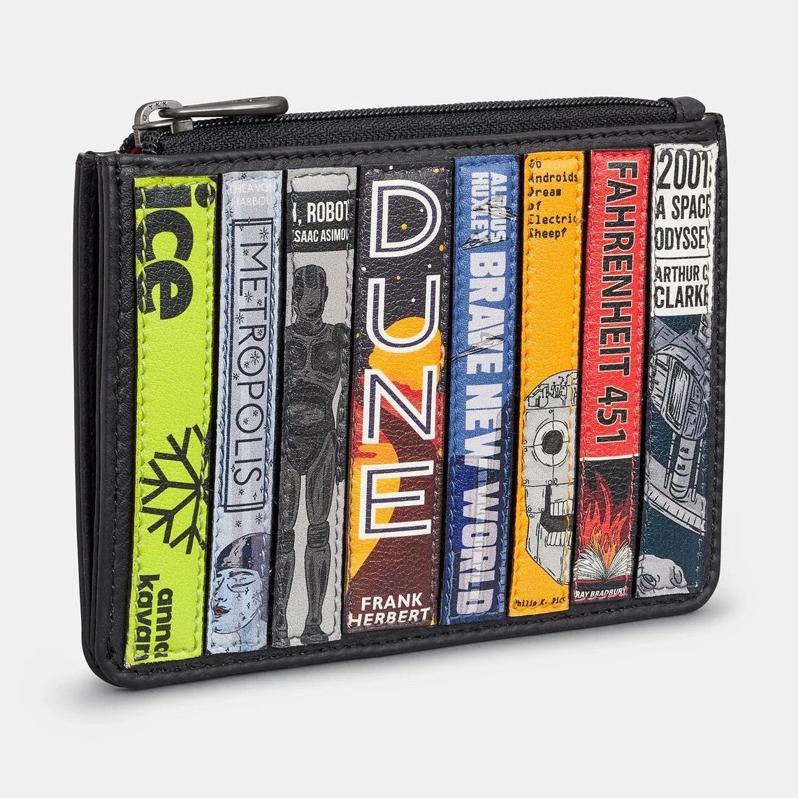 Yoshi Sci Fi Black Leather Zip Top Purse Y1321 LBR SF 1