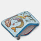 Yoshi Mermaids Dance Zip top real leather Purse BLUE .