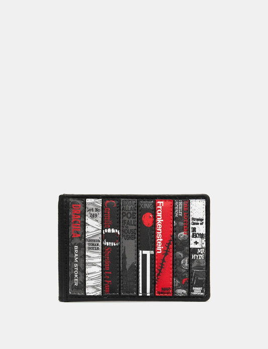 Yoshi Horror Bookworm Travel Pass Holder BLACK  Leather Y5318 LBRH1