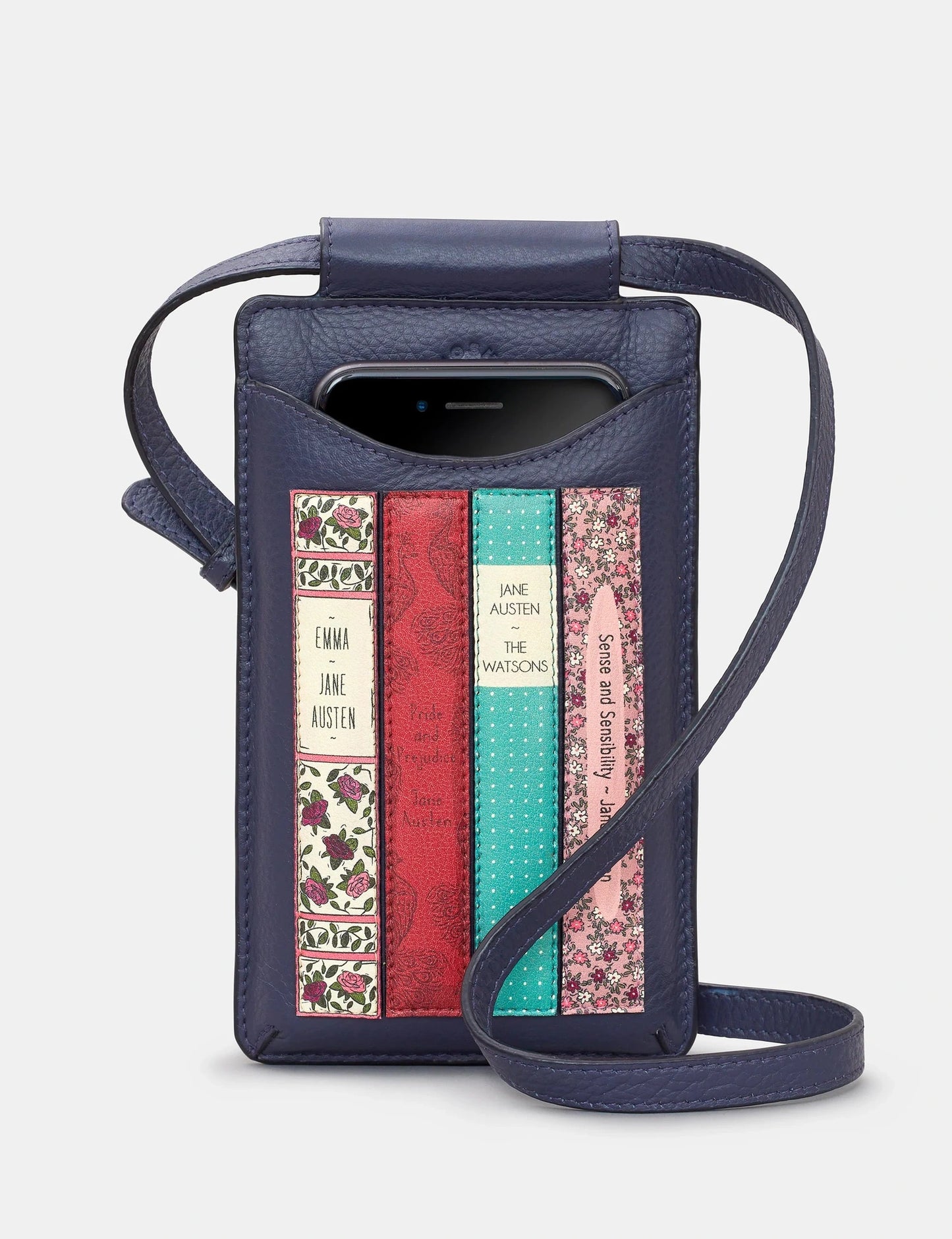 Yoshi Jane Austen Bookworm Phone Case NAVY Leather Y6701 LBR JA6