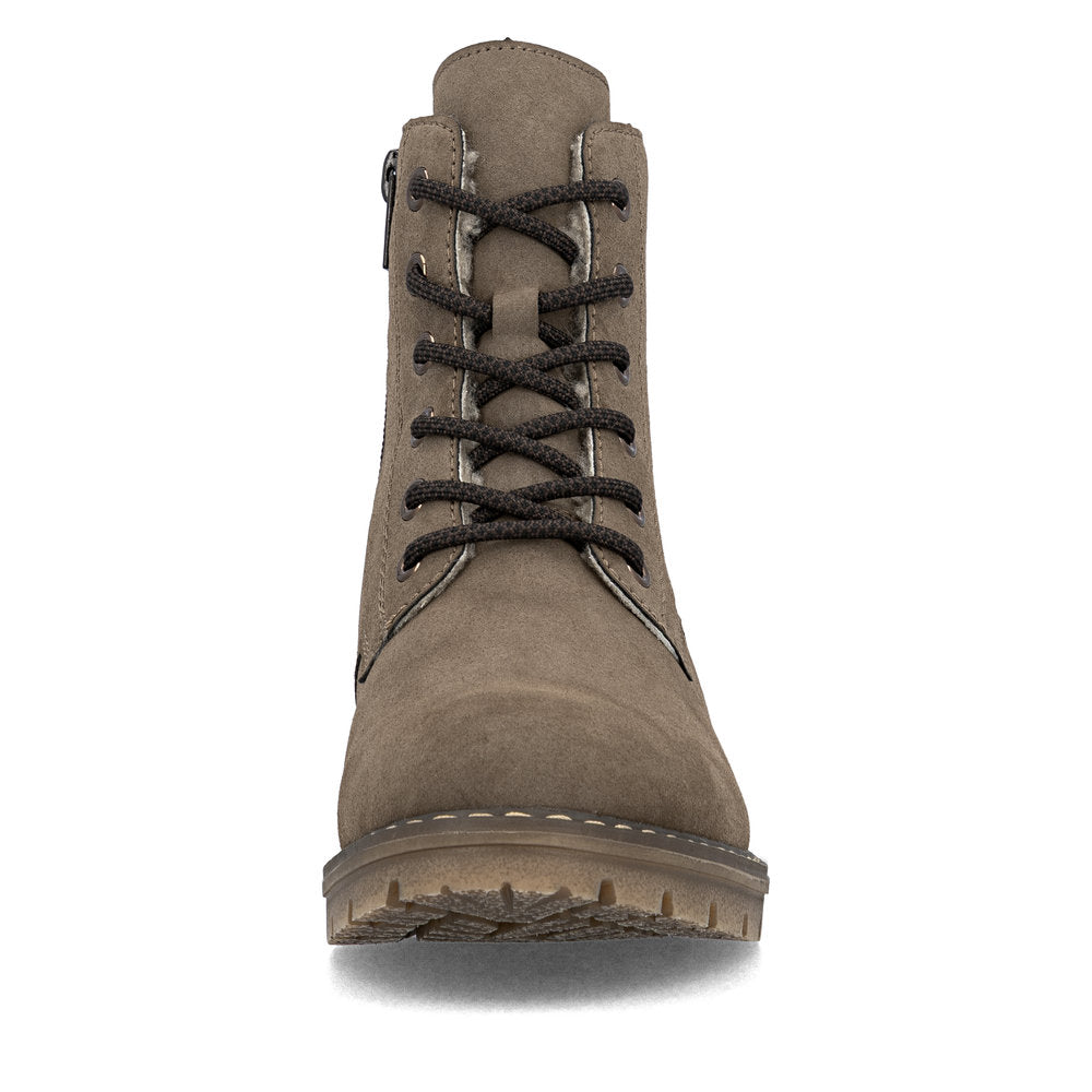 Rieker Ankle boot with Lace, zip and Waterproof lining Y9103-24 BROWN