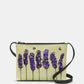 Bees Love BLACK Yellow Lavender Soft Leather Cross Body Bag