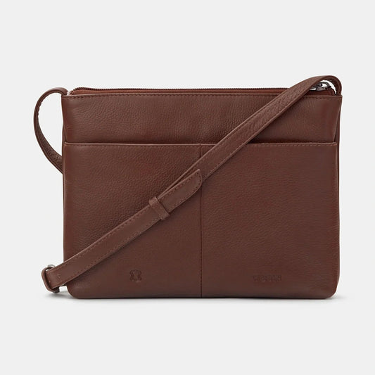 Yoshi Curiosity Bookshop Leather Cross Body Bag Green / BROWN