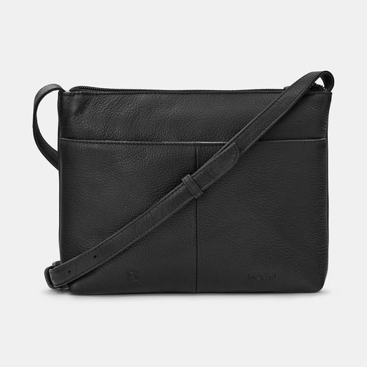 Shakespeare Bookworm Parker Leather Cross Body Bag BLACK YB214 LBR WS 1