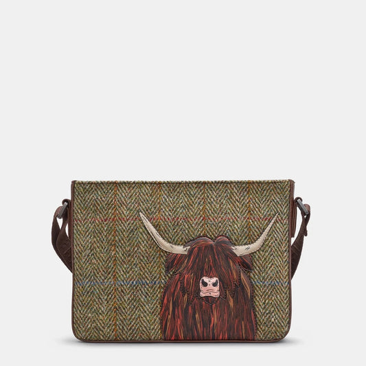 New Disguise Highland Cow Vegan Cross Body Bag Nd GREEN MULTY YB214 COW 6