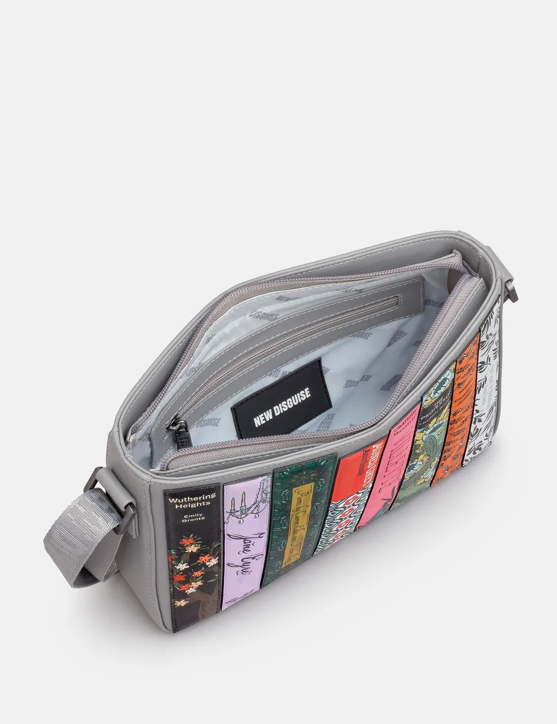 New Disguise Bronte Book Club Gray Vegan Crossbody Bag YB214 LBR BR 35